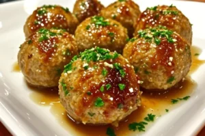 Honey Garlic Baked Turkey Meatballs