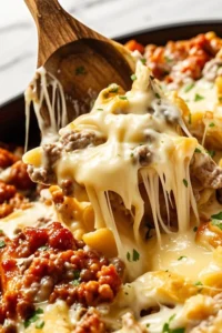 Ground Beef Alfredo Bake