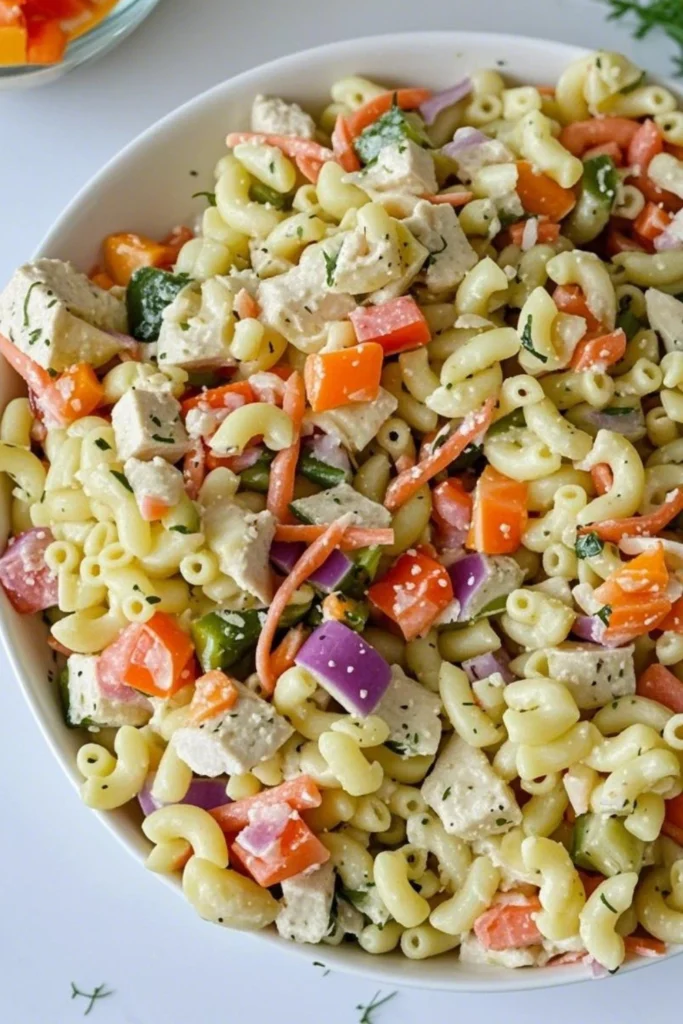 Healthy Chicken Macaroni Pasta Salad