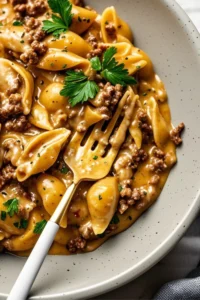 One Pot Cheesy Beef and Shells