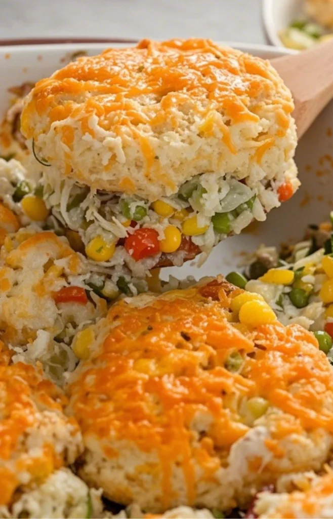 Biscuit Chicken Pot Pie Casserole