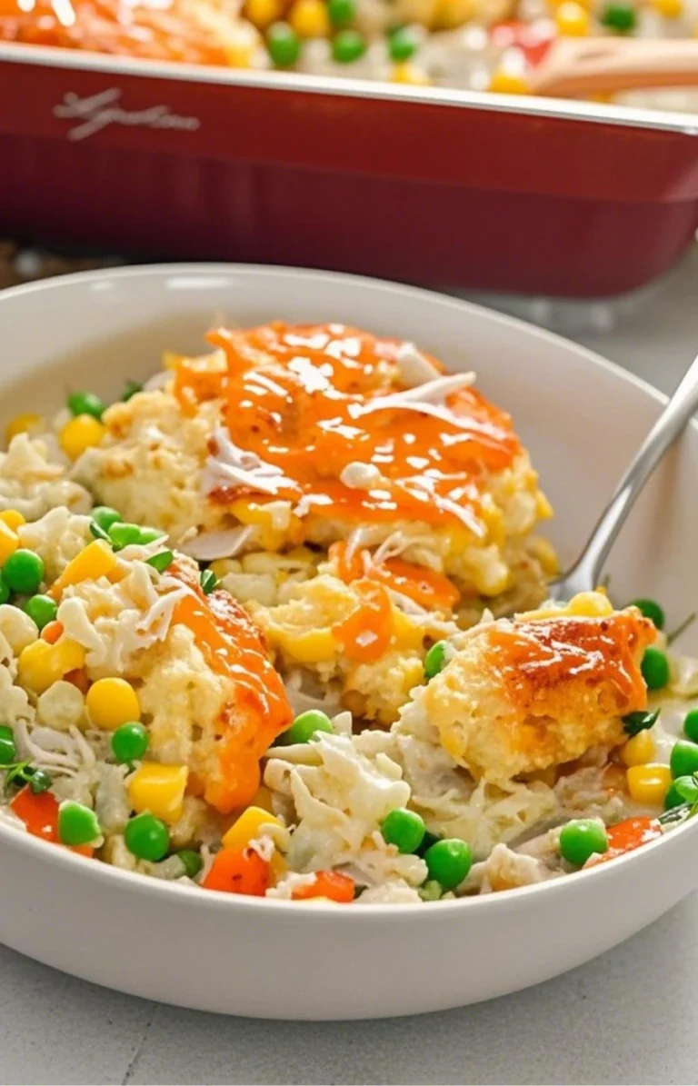 Biscuit Chicken Pot Pie Casserole