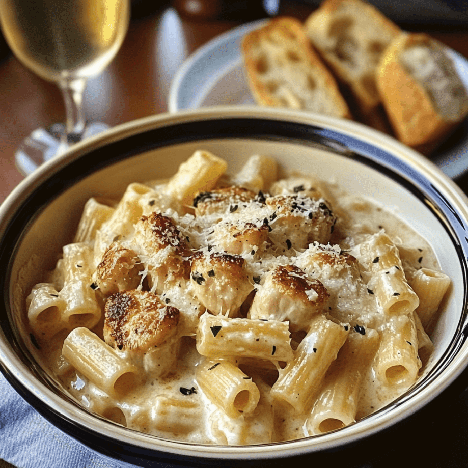 Creamy Garlic Butter Chicken and Rigatoni