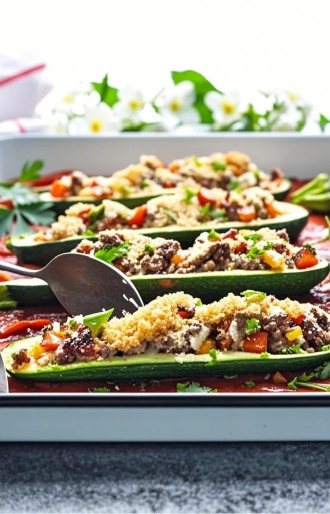 Easy Stuffed Zucchini Boats