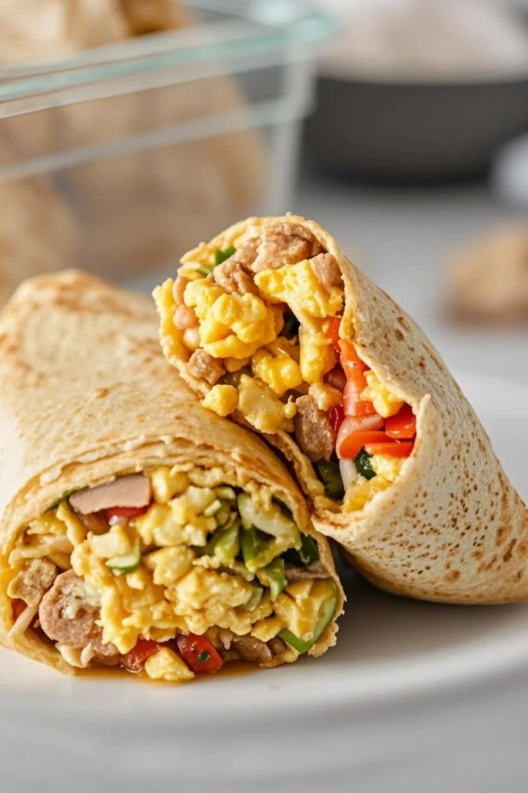 Egg and Sausage MealPrep Breakfast Burrito