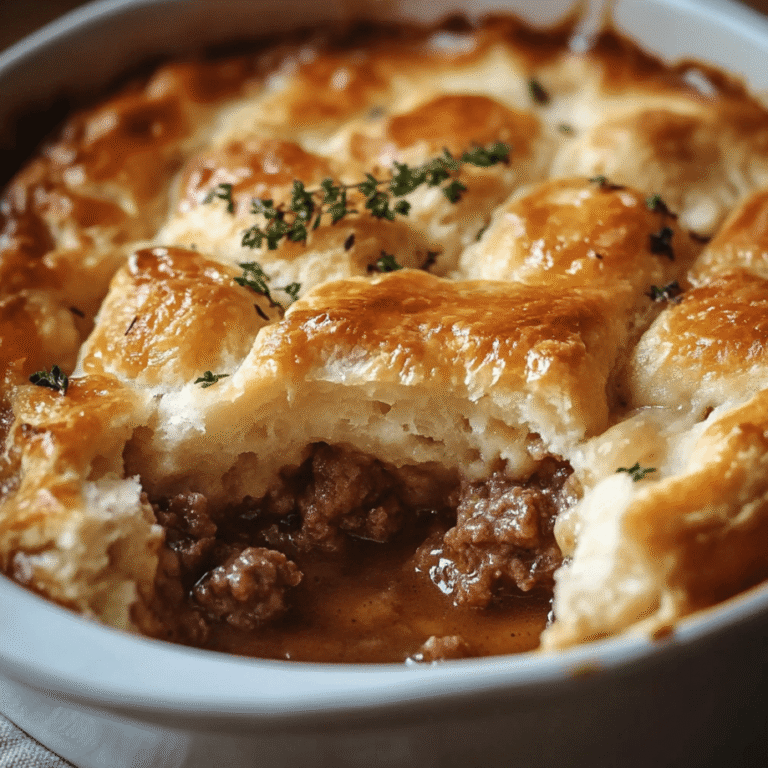 Sausage - Rich Gravy and Biscuit Pie