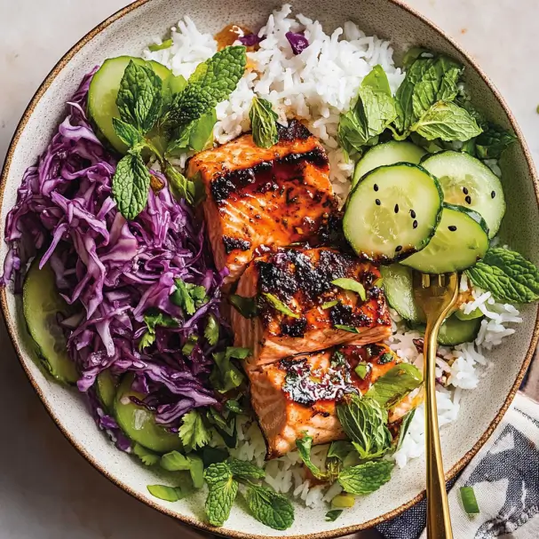 Thai Salmon Bowls with Coconut Rice