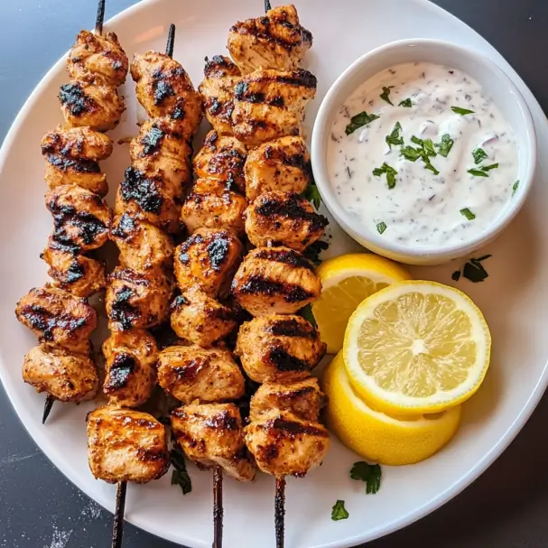 Yogurt Marinated Grilled Chicken Skewers