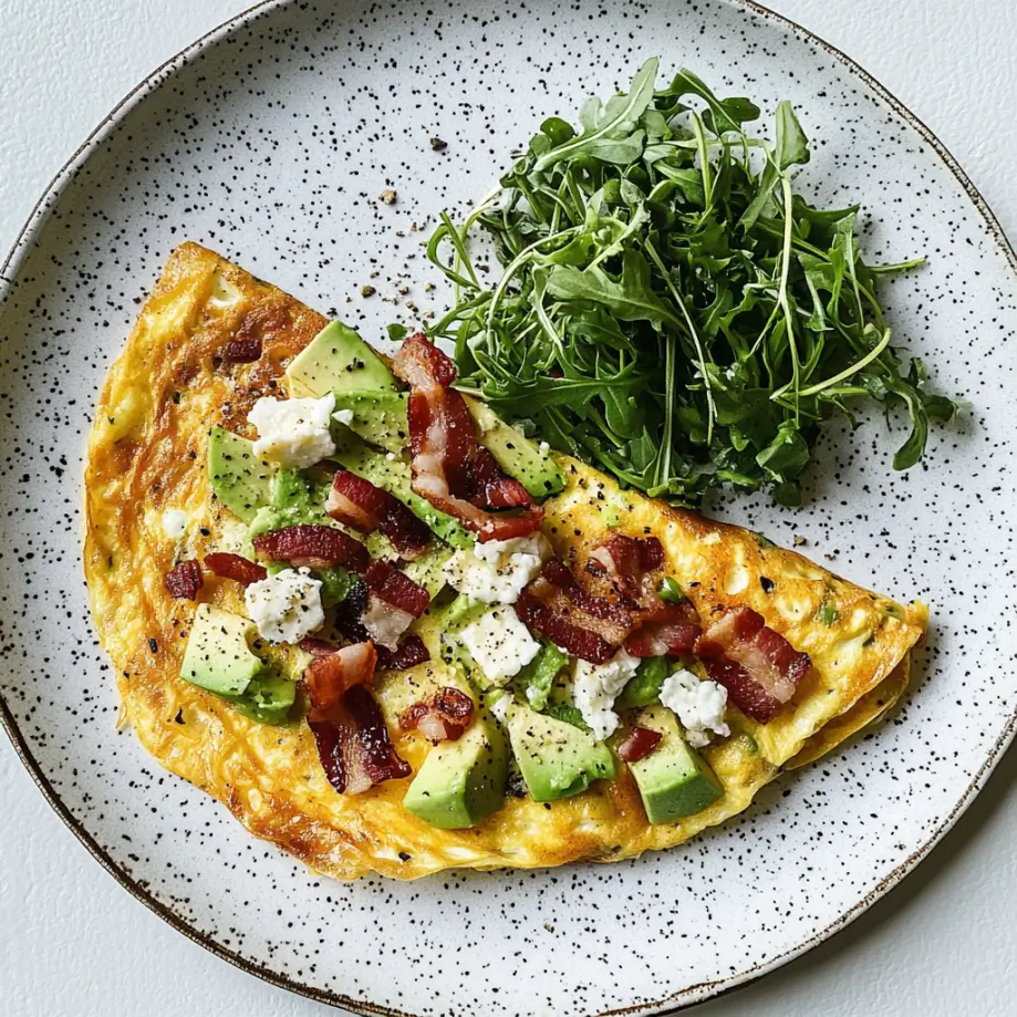 avocado and bacon omelette