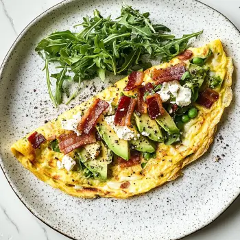 avocado and bacon omelette