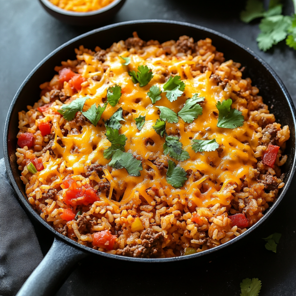 Mexican Beef and Rice Skillet
