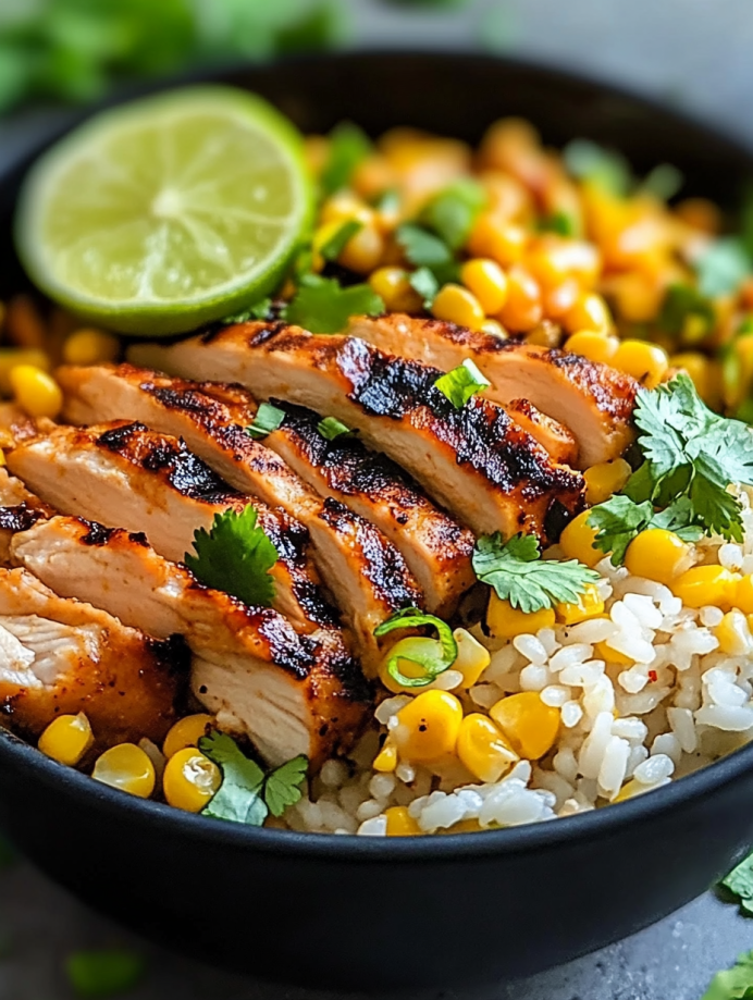 Street Corn Chicken Rice Bowl