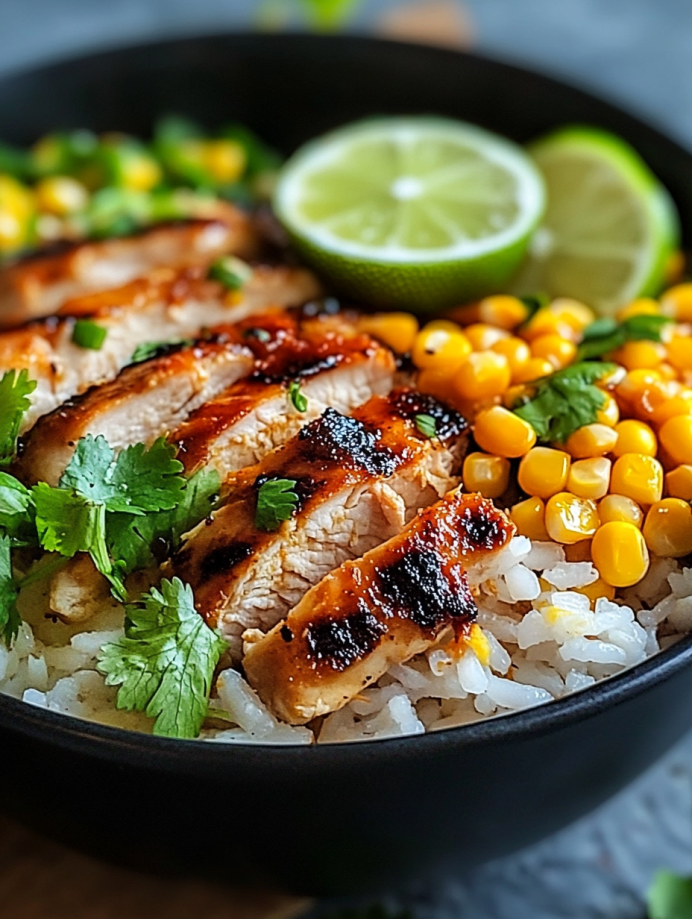 Street Corn Chicken Rice Bowl