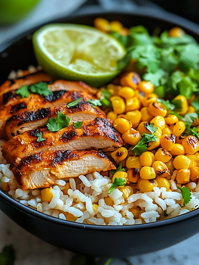Street Corn Chicken Rice Bowl
