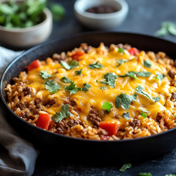 Mexican Beef and Rice Skillet