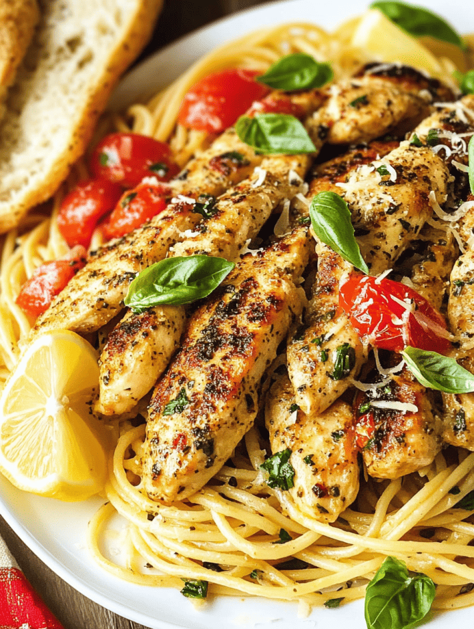 lemon herb chicken spaghetti
