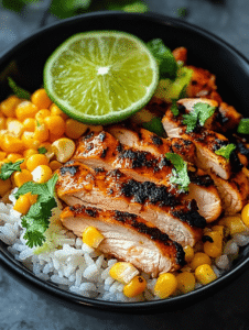 Street Corn Chicken Rice Bowl