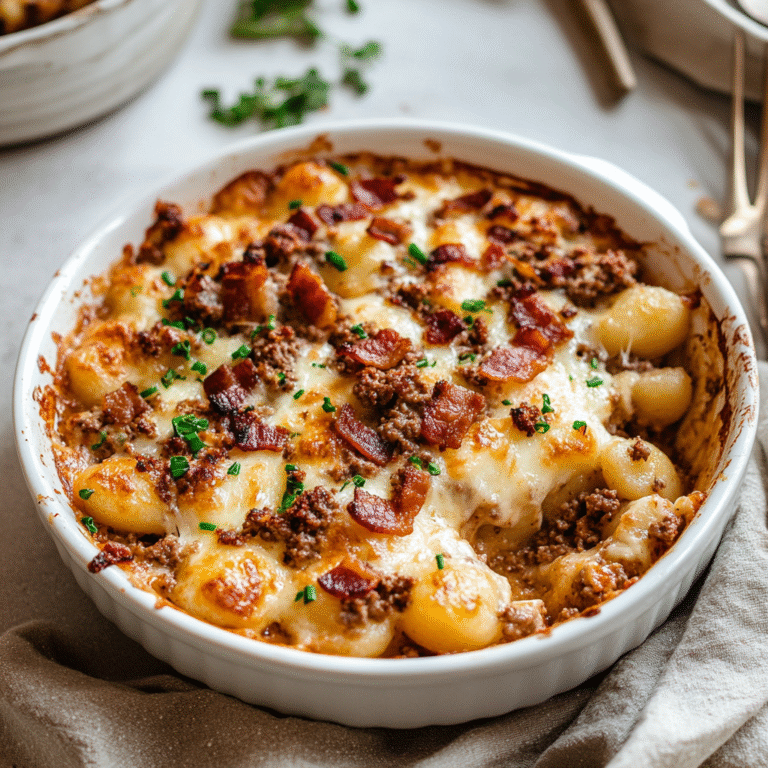 Beef and Bacon Gnocchi Skillet