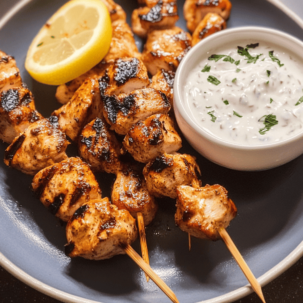 Yogurt Marinated Grilled Chicken Skewers