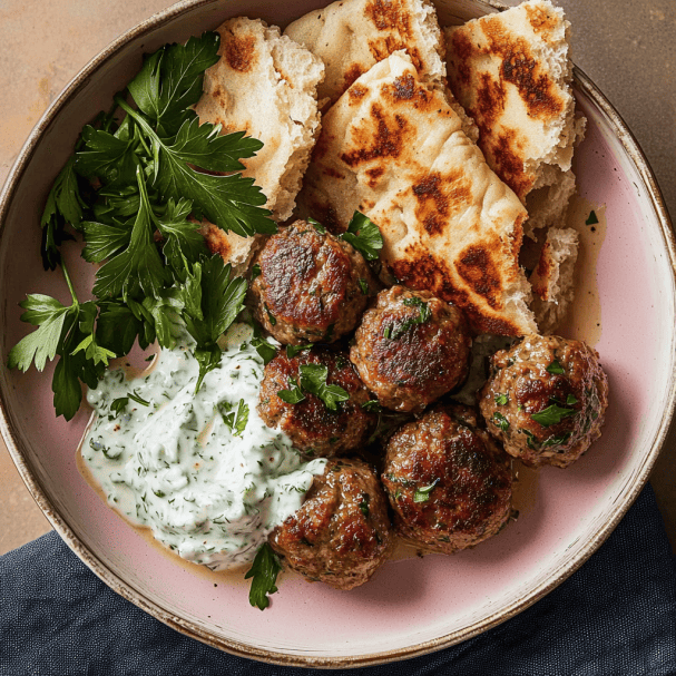 Greek Lamb Meatballs with Tzatziki