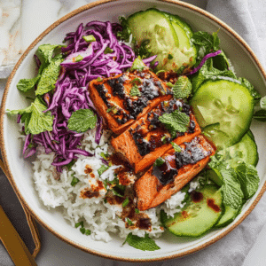 Thai Salmon Bowls with Coconut Rice