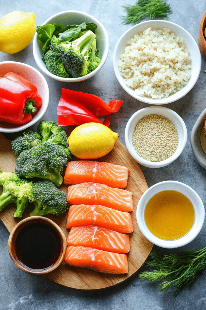high-protein salmon and quinoa bowl