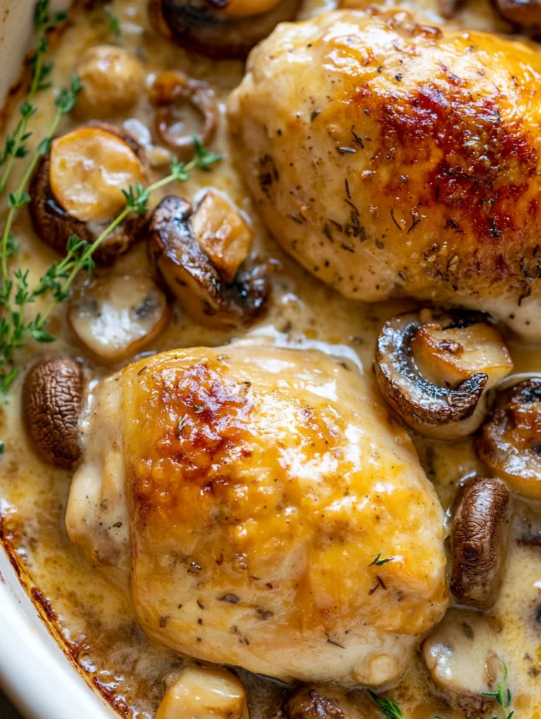 Cheesy Baked Chicken with Mushrooms