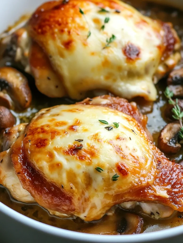 Cheesy Baked Chicken with Mushrooms