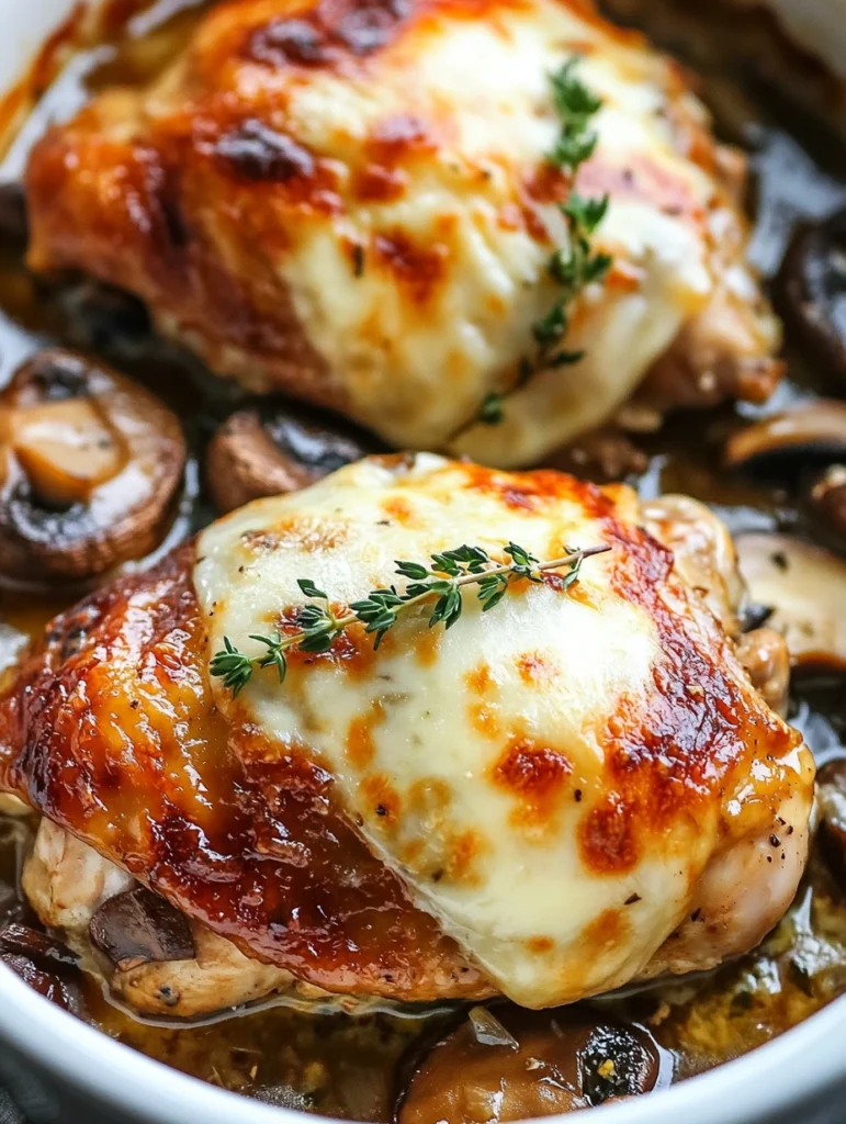 Cheesy Baked Chicken with Mushrooms