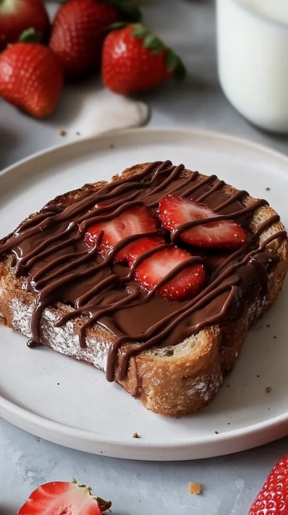 STRAWBERRY NUTELLA MILK TOAST