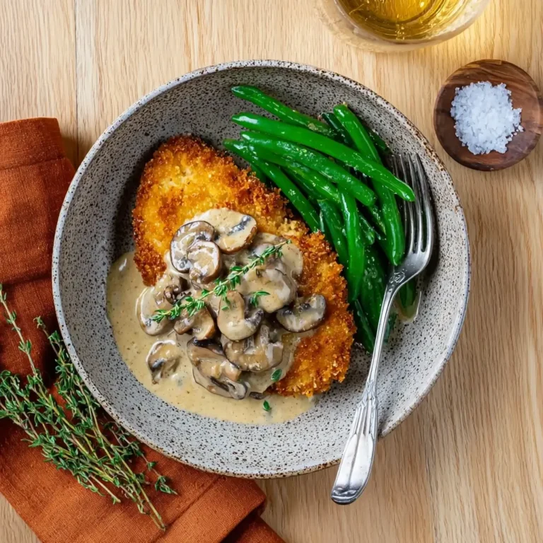 Chicken Schnitzel with Creamy Mushroom Sauce