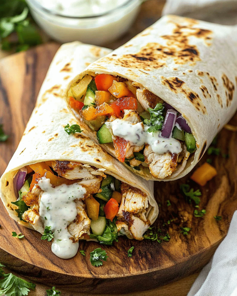 Chipotle chicken wraps