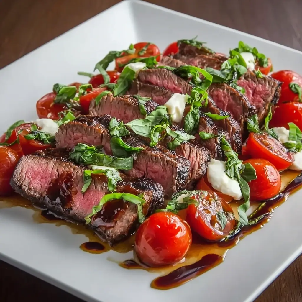 Balsamic Caprese Grilled Flank Steak