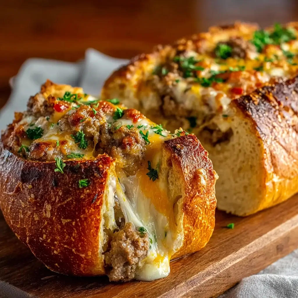 Cheesesteak-Stuffed Garlic Bread