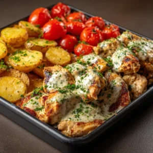 Garlic Chicken with Roasted Potatoes