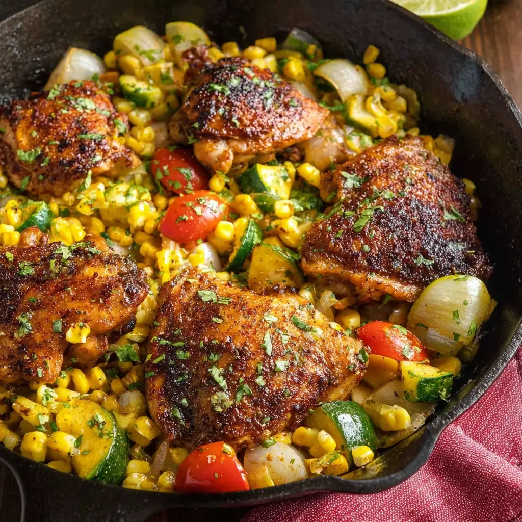 Cilantro Lime Chicken Thighs Skillet