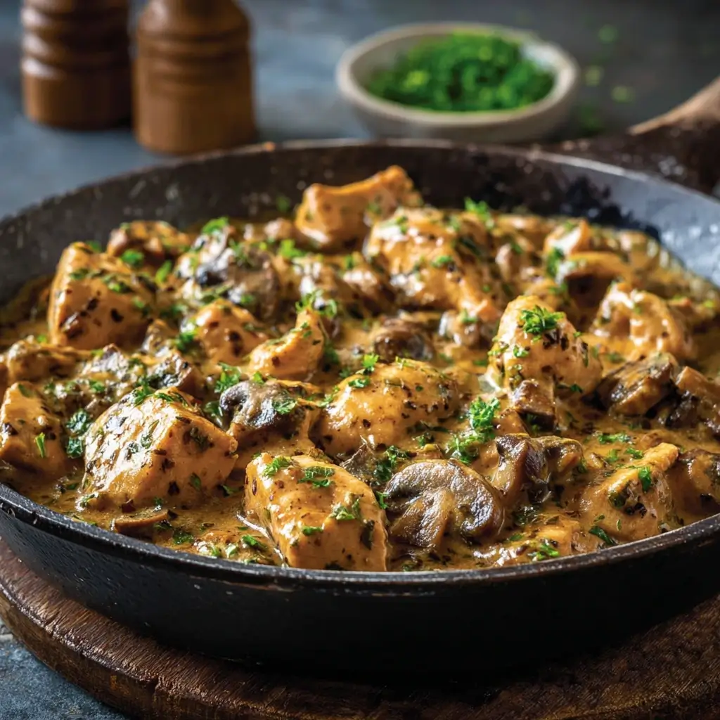 Creamy Chicken and Mushroom Stroganoff