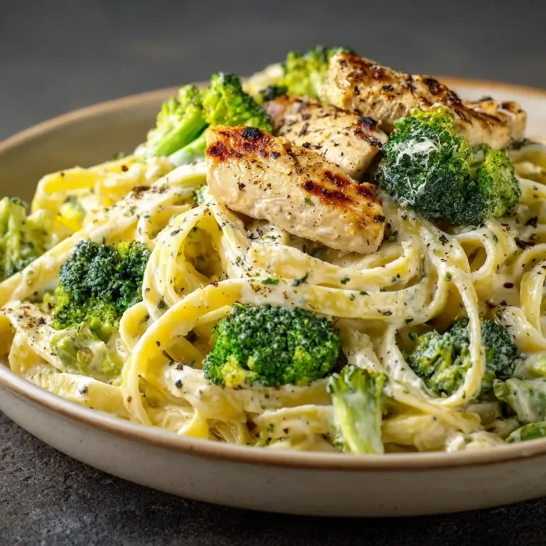 Creamy Garlic Chicken Alfredo with Broccoli