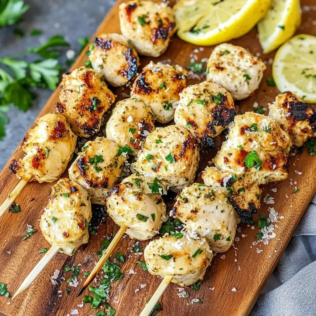 Garlic Parmesan Chicken Skewers