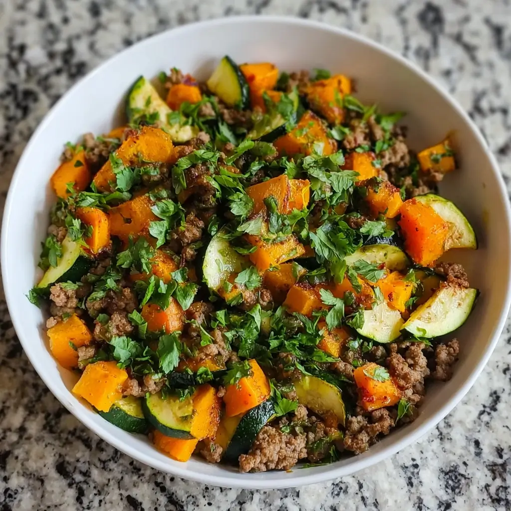Ground Beef Zucchini Sweet Potato Skillet
