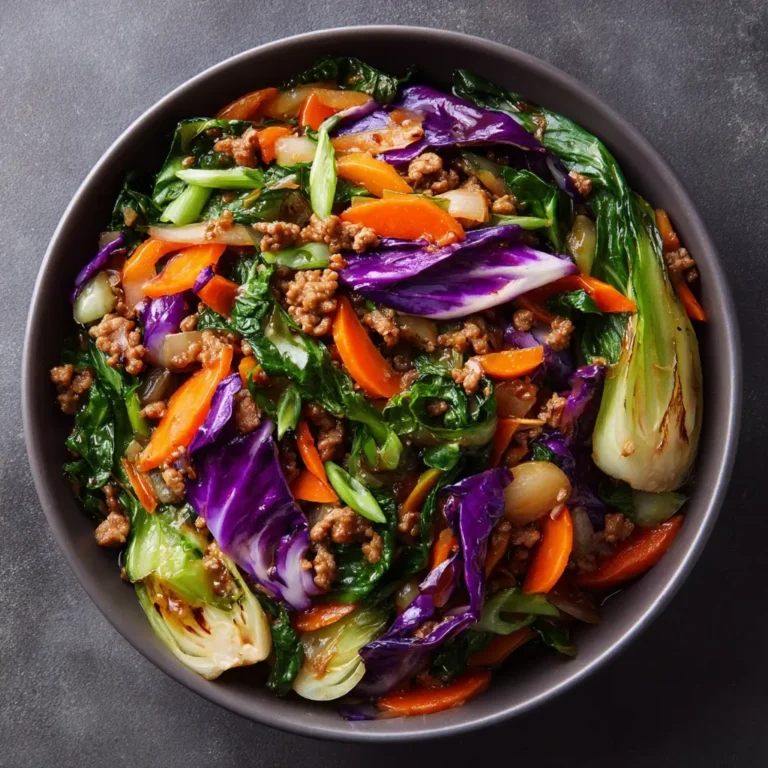 Healthy Ground Beef Cabbage Stir-Fry