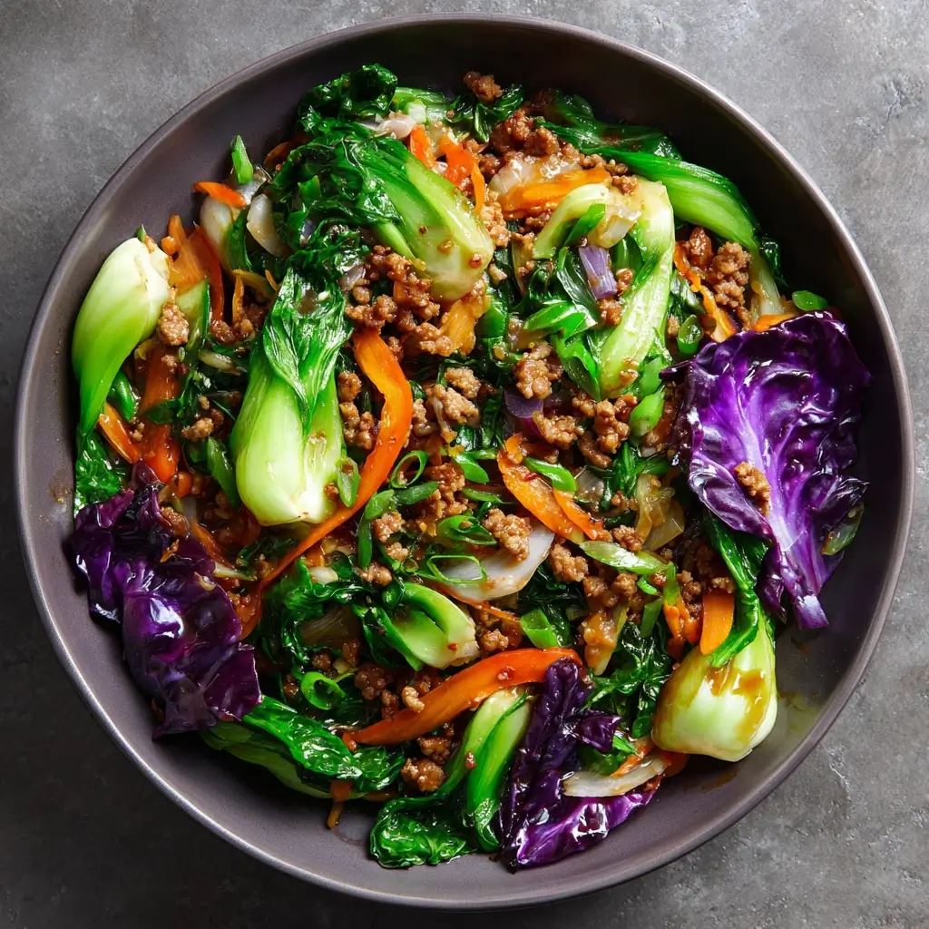Healthy Ground Beef Cabbage Stir-Fry