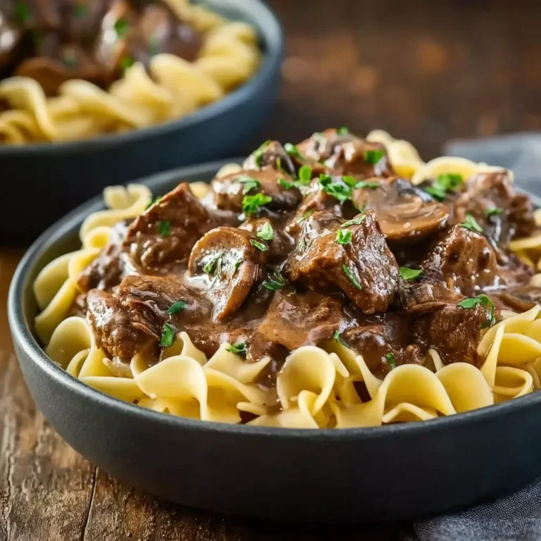 Crockpot Beef Tips and Noodles