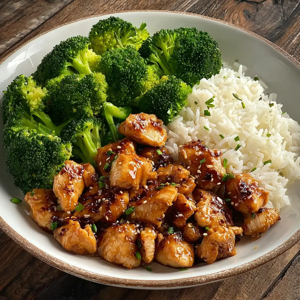 Honey Garlic Chicken with Steamed Rice