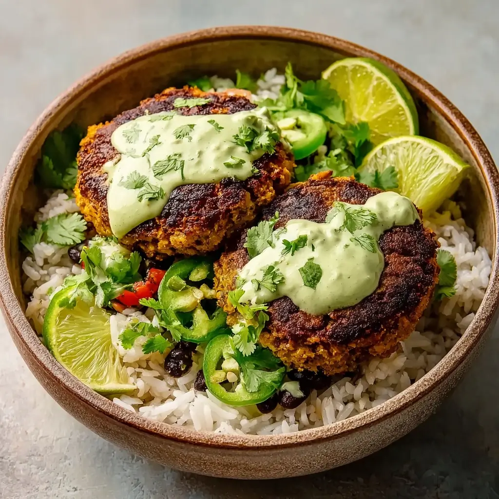 Lime Drenched Sweet Potato Black Bean Patties