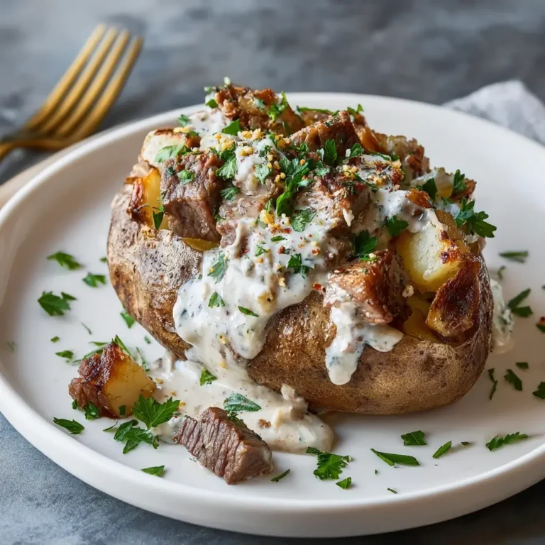 Loaded Baked Potato with Steak Bites