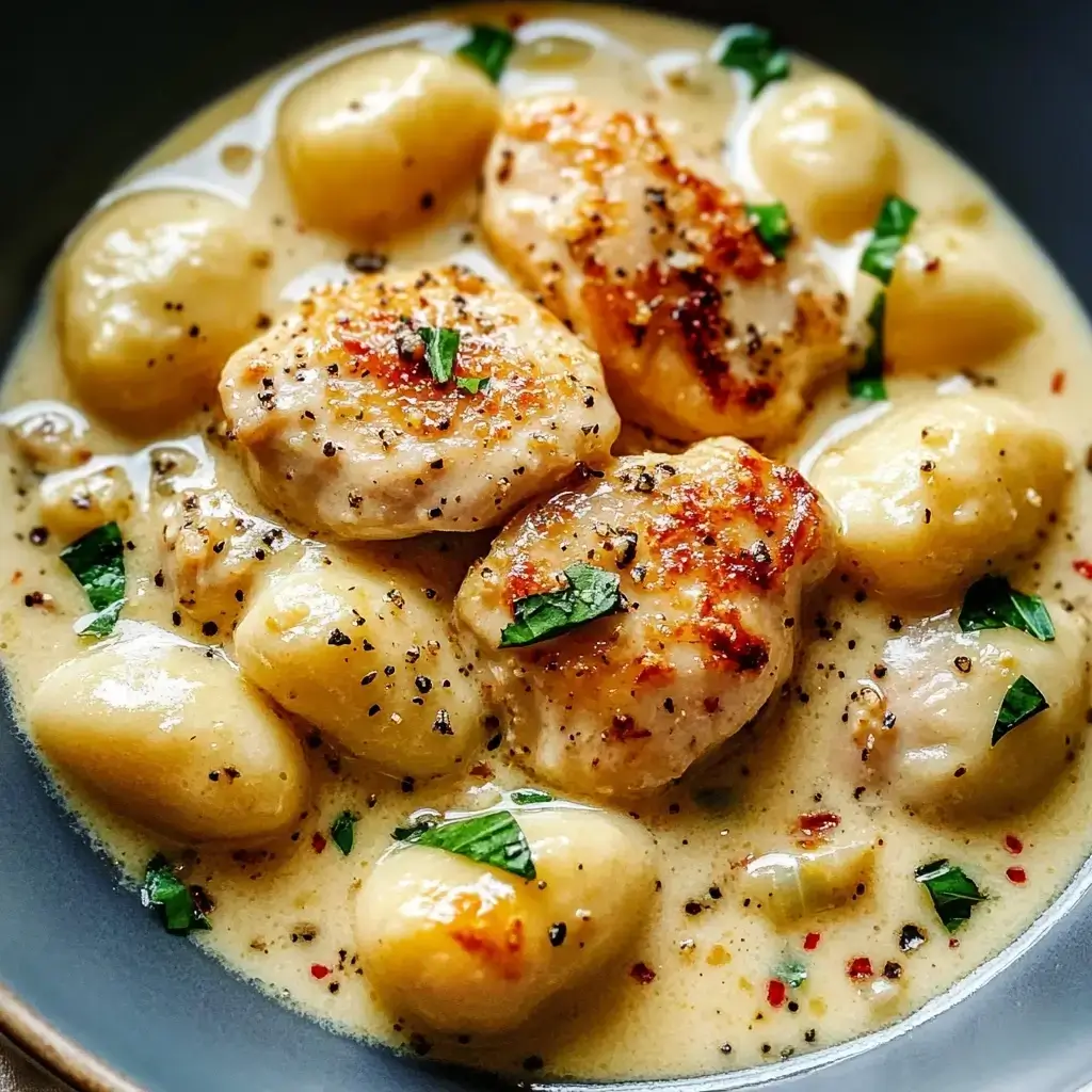 One-Pot Lemon Chicken Gnocchi Delight