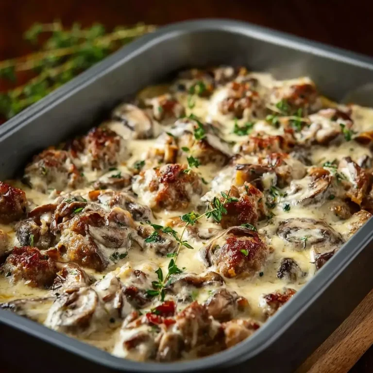 Savory Hamburger Mushroom Bake