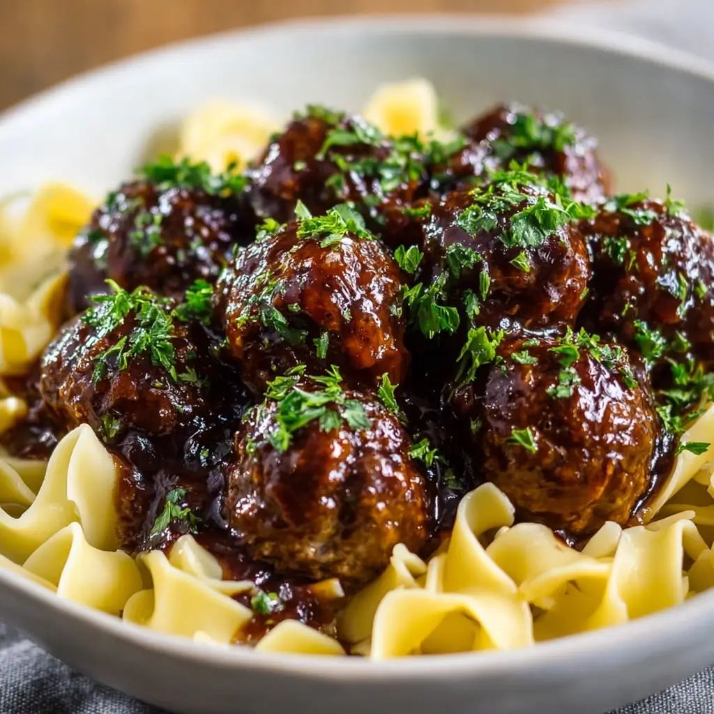 Slow Cooker Salisbury Steak Meatballs