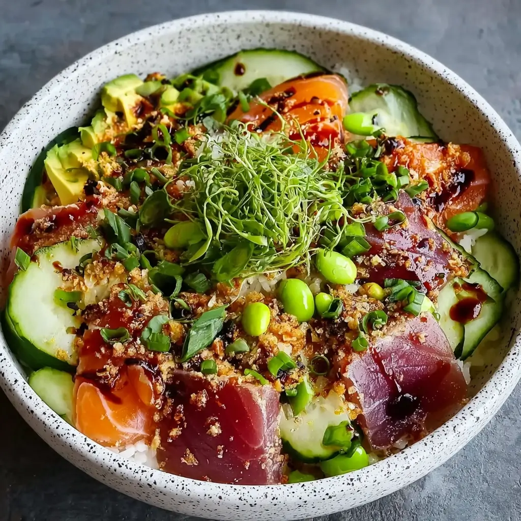 Tuna Avocado Crispy Rice Salad